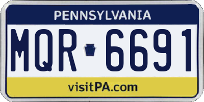 PA license plate MQR6691