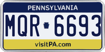 PA license plate MQR6693