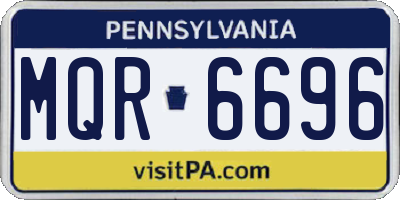 PA license plate MQR6696
