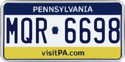 PA license plate MQR6698