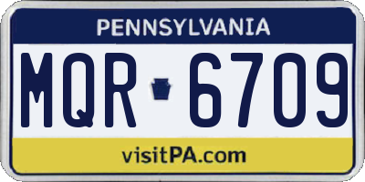 PA license plate MQR6709