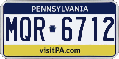 PA license plate MQR6712
