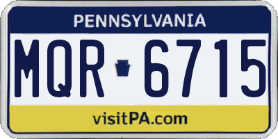 PA license plate MQR6715