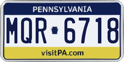PA license plate MQR6718