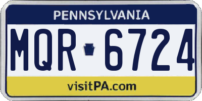 PA license plate MQR6724
