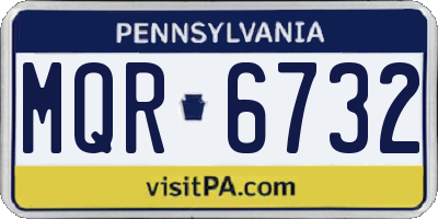 PA license plate MQR6732
