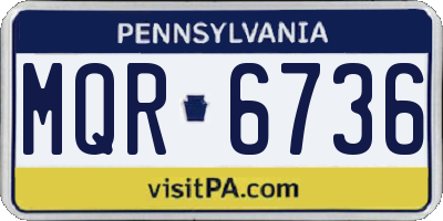 PA license plate MQR6736