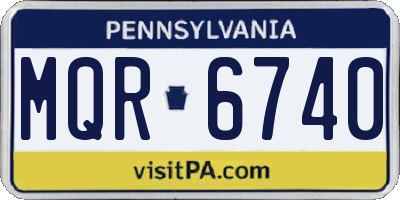 PA license plate MQR6740