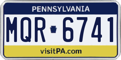 PA license plate MQR6741