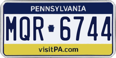 PA license plate MQR6744