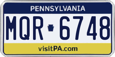 PA license plate MQR6748