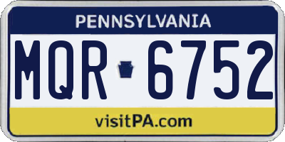 PA license plate MQR6752
