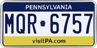 PA license plate MQR6757