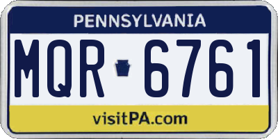 PA license plate MQR6761