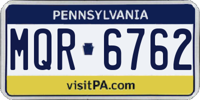PA license plate MQR6762