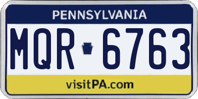 PA license plate MQR6763