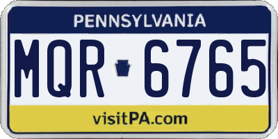 PA license plate MQR6765