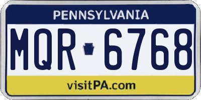 PA license plate MQR6768