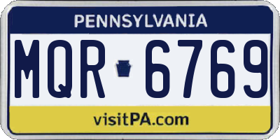 PA license plate MQR6769