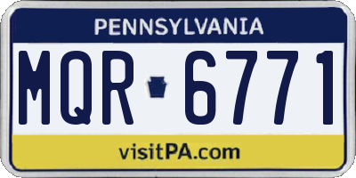 PA license plate MQR6771