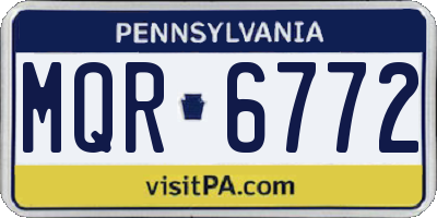 PA license plate MQR6772