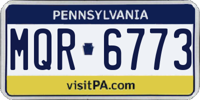 PA license plate MQR6773