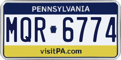PA license plate MQR6774