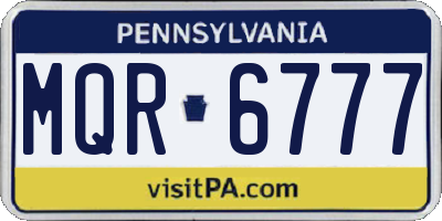 PA license plate MQR6777