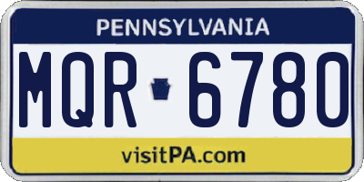 PA license plate MQR6780