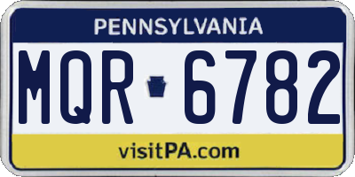 PA license plate MQR6782