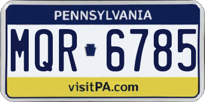 PA license plate MQR6785