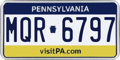 PA license plate MQR6797