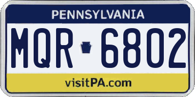 PA license plate MQR6802
