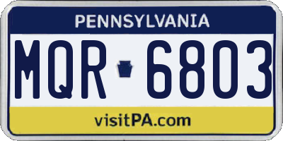 PA license plate MQR6803