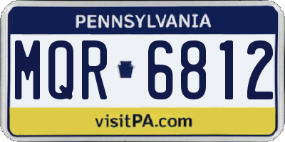 PA license plate MQR6812
