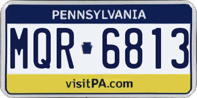 PA license plate MQR6813