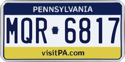 PA license plate MQR6817