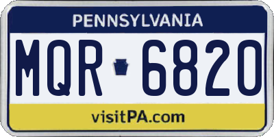 PA license plate MQR6820