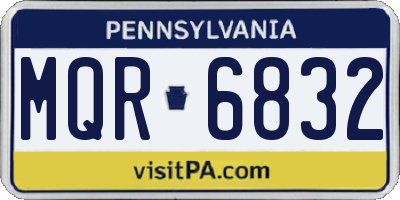 PA license plate MQR6832