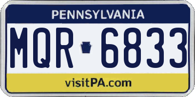 PA license plate MQR6833