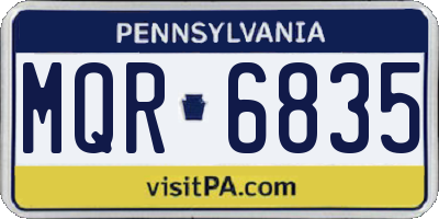 PA license plate MQR6835