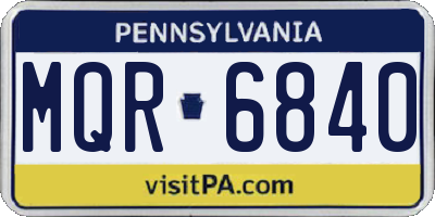PA license plate MQR6840