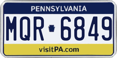 PA license plate MQR6849