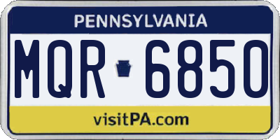 PA license plate MQR6850