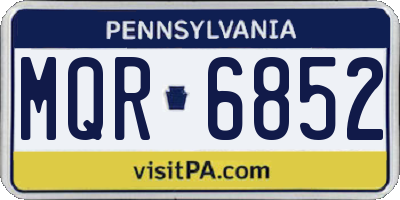 PA license plate MQR6852