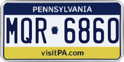 PA license plate MQR6860