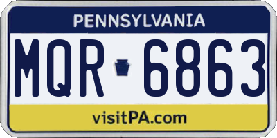 PA license plate MQR6863