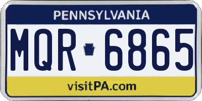PA license plate MQR6865