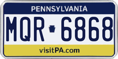 PA license plate MQR6868