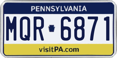 PA license plate MQR6871